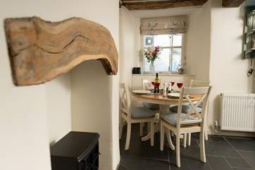 The dining-area also looks out over the courtyard.