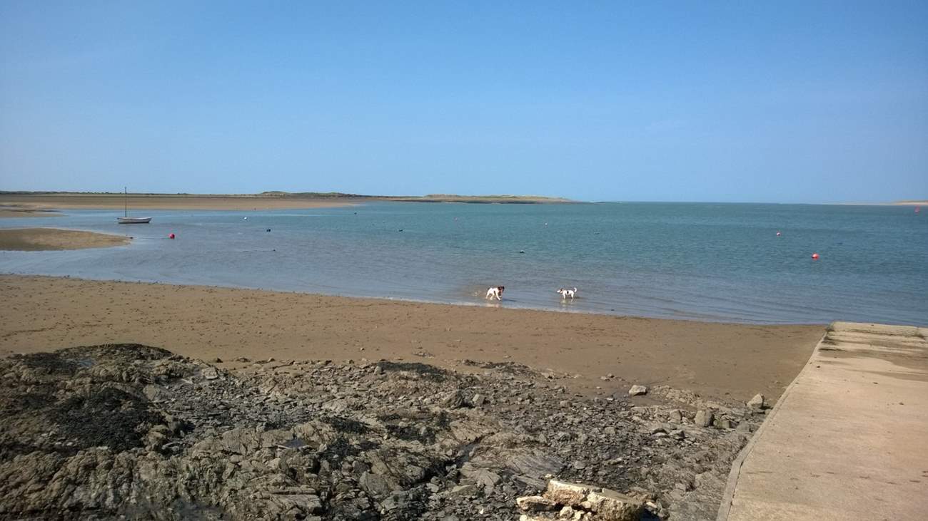 A few hundred yards away you can stroll down the slipway at low tide for a sandy stretch of beach for your four-legged friend and children to enjoy.