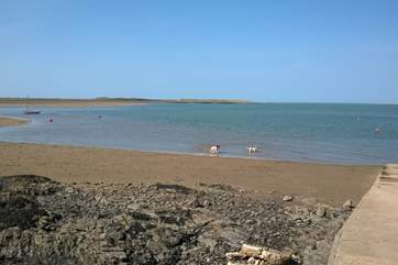 A few hundred yards away you can stroll down the slipway at low tide for a sandy stretch of beach for your four-legged friend and children to enjoy.