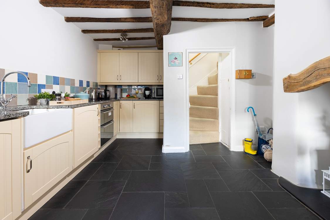 You'll find everything you need to whip up a holiday feast in the kitchen. Please note that the stairs are steep at Poachers Cottage.