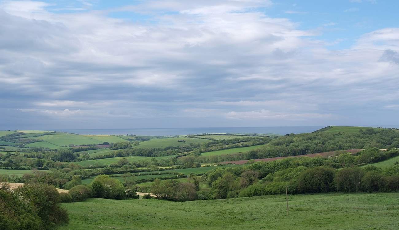 This is the view towards the coast from the top of the lane leading to Sturthill Stable.