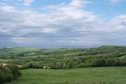 This is the view towards the coast from the top of the lane leading to Sturthill Stable.