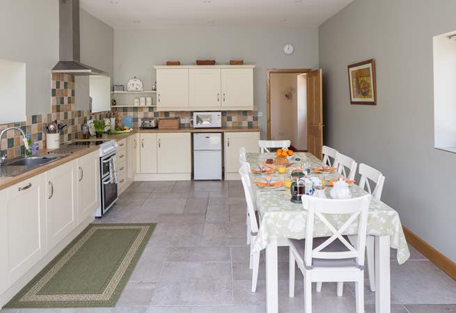 The kitchen/dining-room is a very sociable space for all the family.