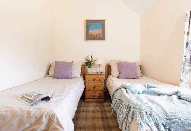 Another twin room with views across the farmyard.