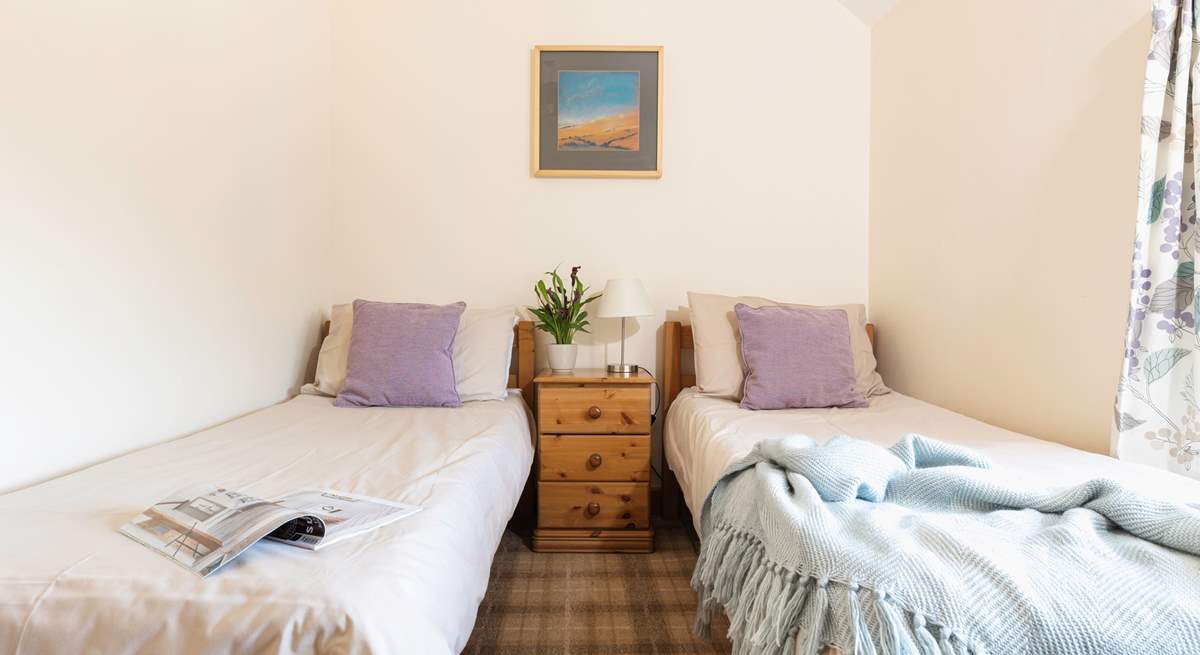 Another twin room with views across the farmyard.