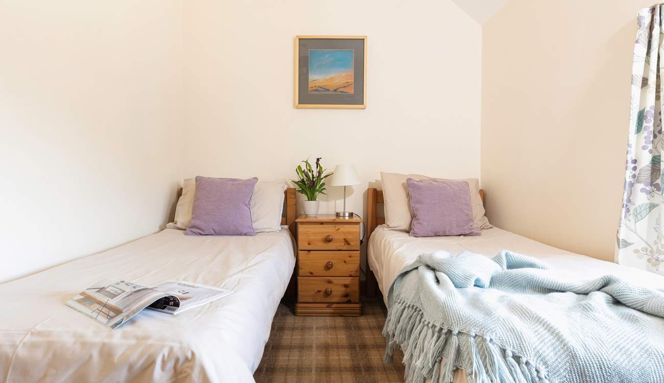 Another twin room with views across the farmyard.
