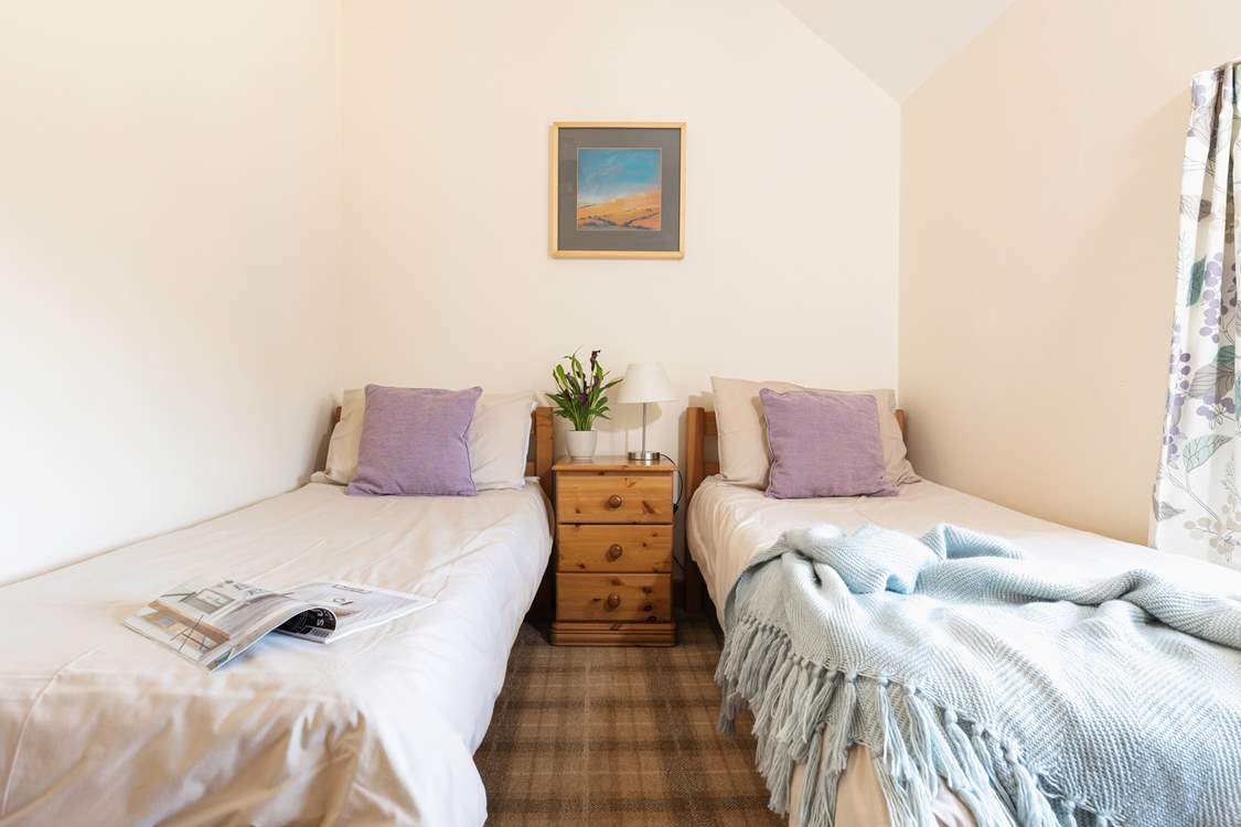 Another twin room with views across the farmyard.