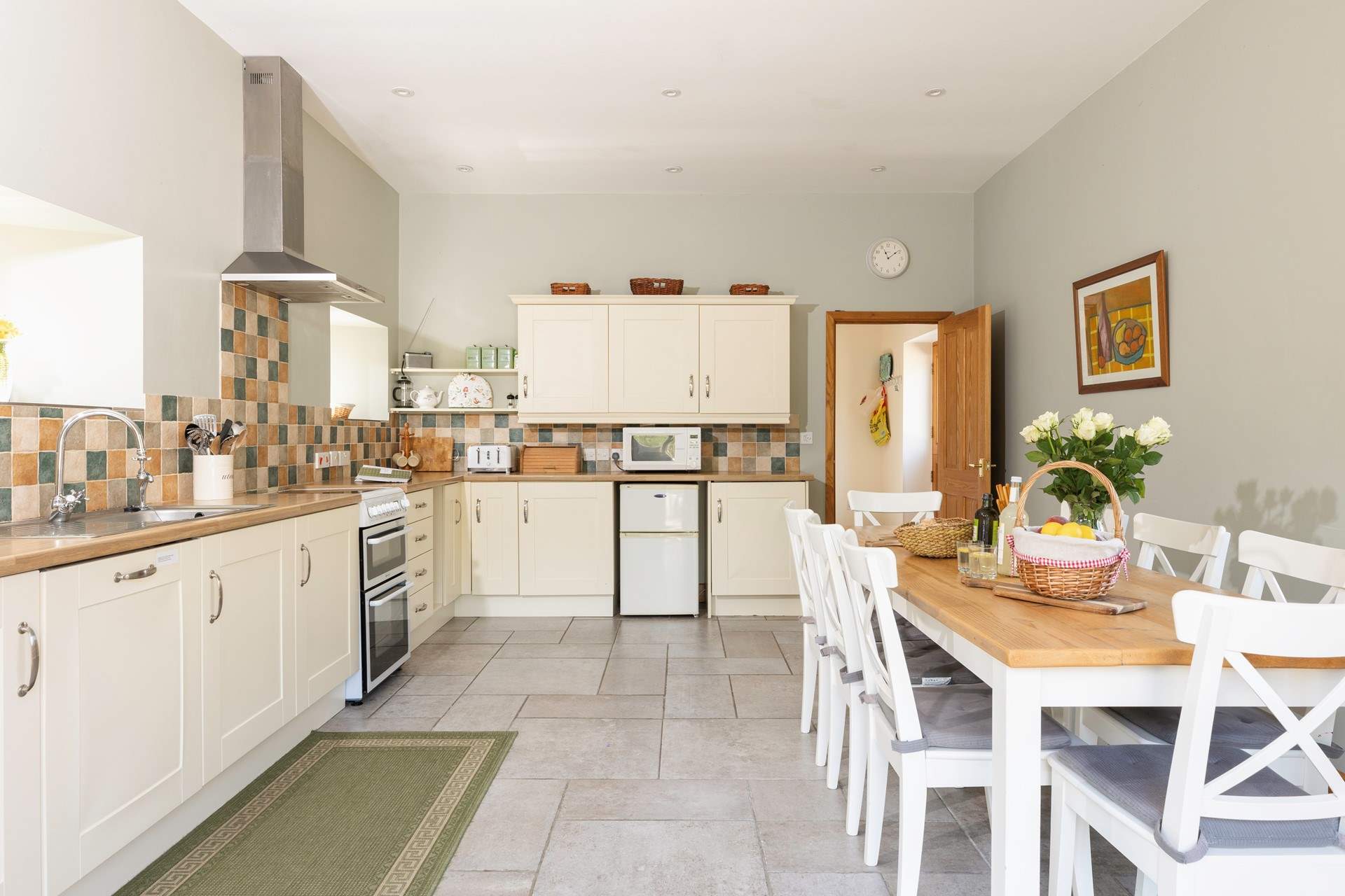 The kitchen/dining-room is a very sociable space for all the family.