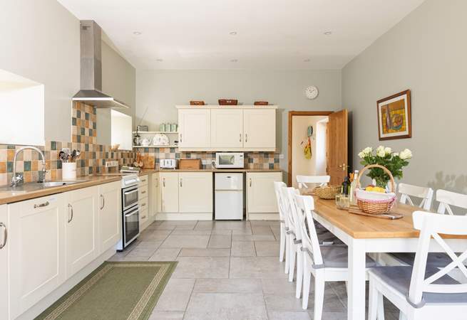 The kitchen/dining-room is a very sociable space for all the family.