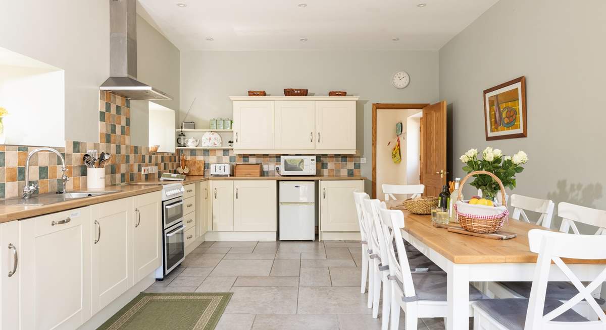 The kitchen/dining-room is a very sociable space for all the family.