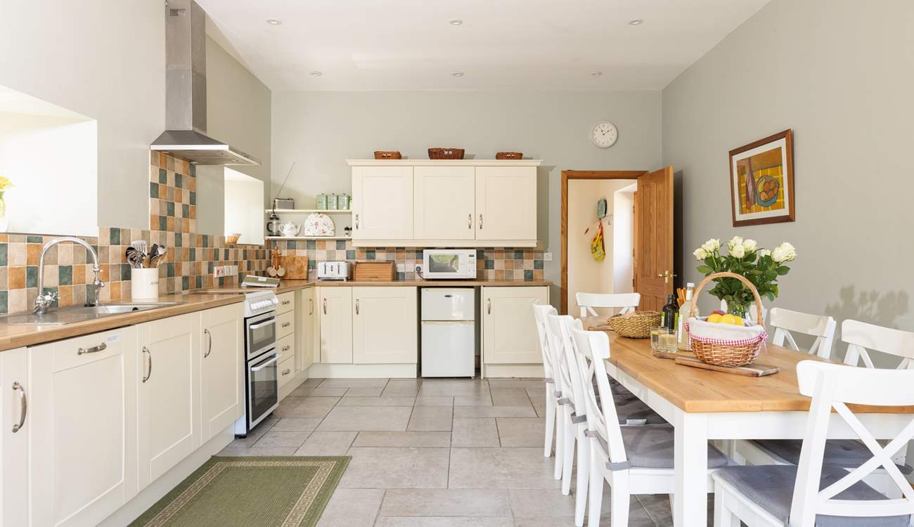 The kitchen/dining-room is a very sociable space for all the family.