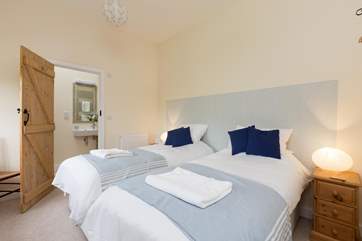 This is the fourth of the first floor bedrooms, with views over the fields at the back of the barn.