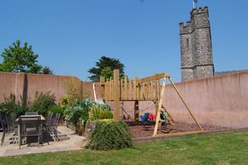 This is the play-area - there is a sand pit in the far corner too.