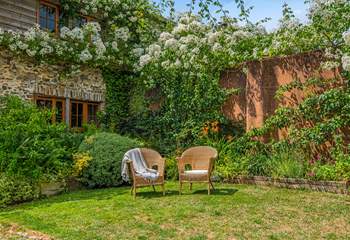Sit back and relax in this fabulous sunny garden.