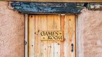The games-room is just next to the front door to Lambs Lawn, in part of one of the farm's barns.