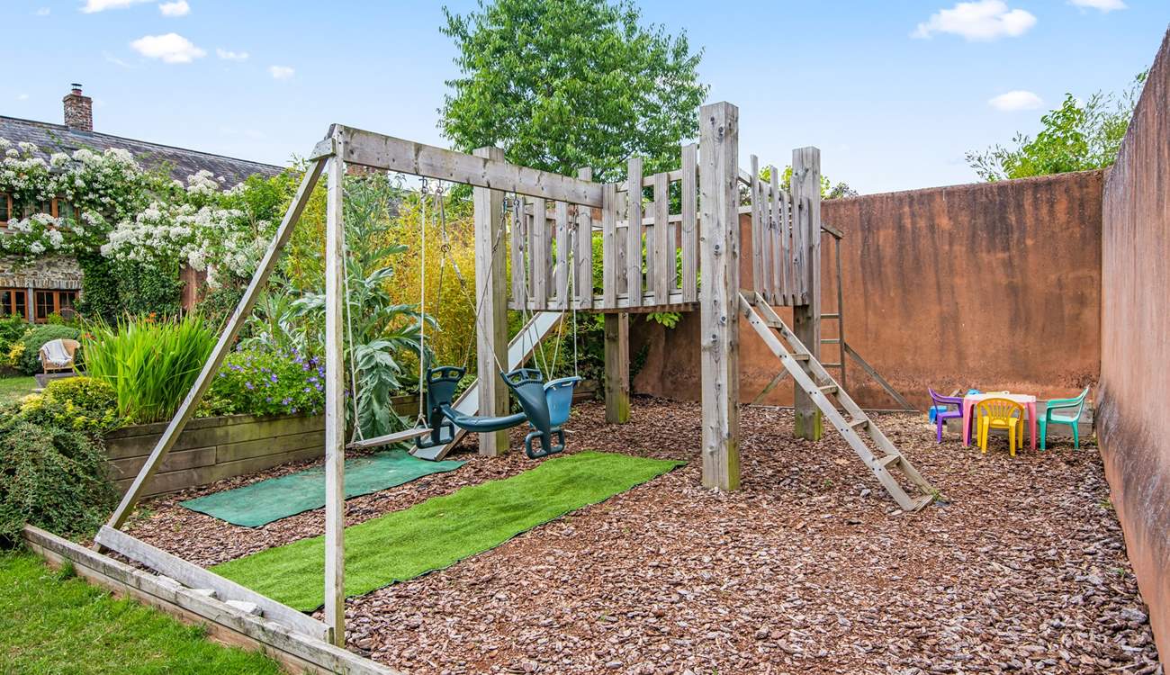 This is the play-area - there is a sand pit in the far corner too.