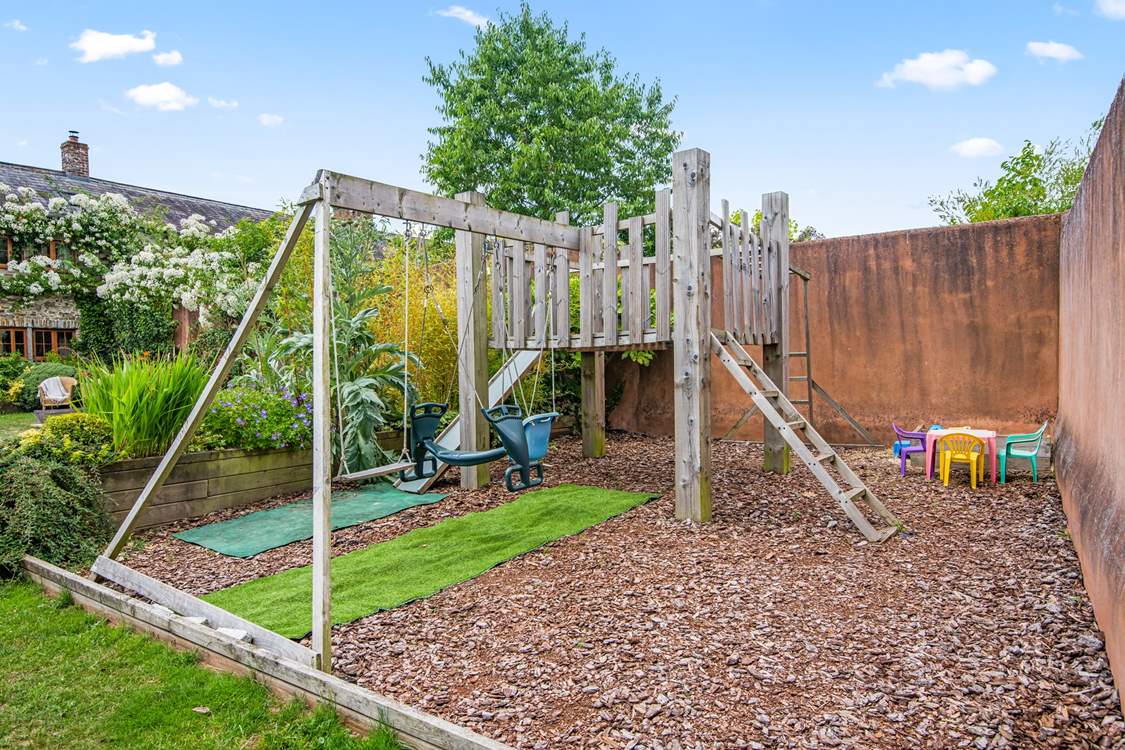 This is the play-area - there is a sand pit in the far corner too.