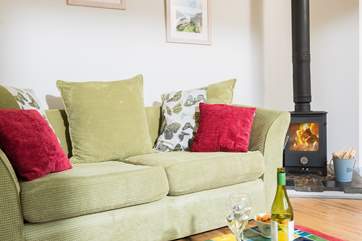 The little wood-burner is perfect for cosy evenings and snuggly winter days.