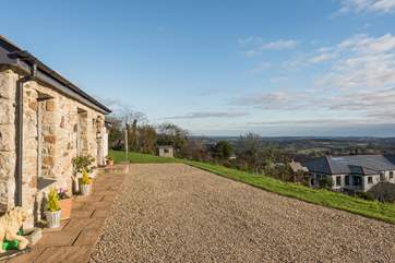 The views from up above the owners' home below are stunning.