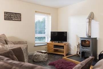 The cosy wood-burner, perfect for those cooler evenings and those out-of-season stays when you get home after walking the mining trails.