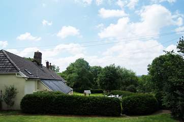 Looking from the cottage garden across the rear of the owner's house.