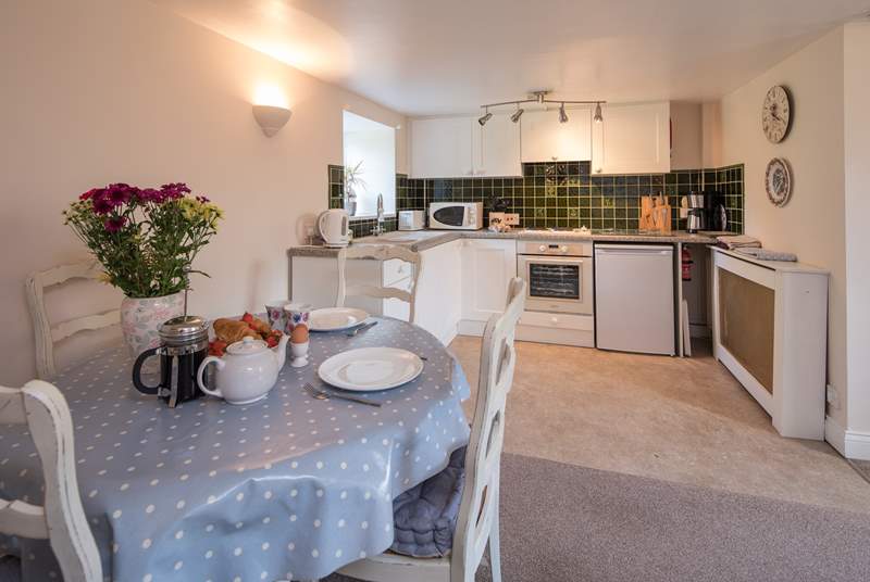 A lovely open plan dining and kitchen-area.