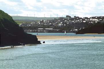 Daymer Bay is a great beach for the family and further along the estuary you can look across to Padstow.
