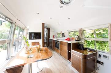There are all mod-cons, even under-floor heating in the winter and air-con in the summer!