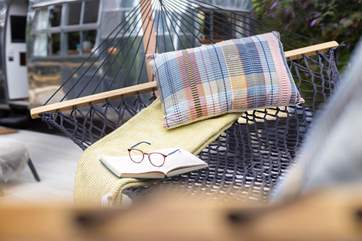 Chill out in the hammock with a good book on a stay home day.