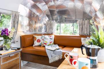 The cosy sofa is the perfect place to relax after a day out.