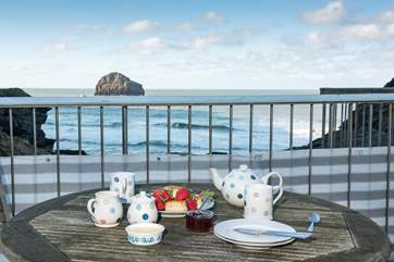 Enjoy the view from the terrace whilst indulging in a Cornish cream tea - go on treat yourself, you are on holiday!