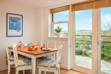 The dining-area enjoys the countryside views.