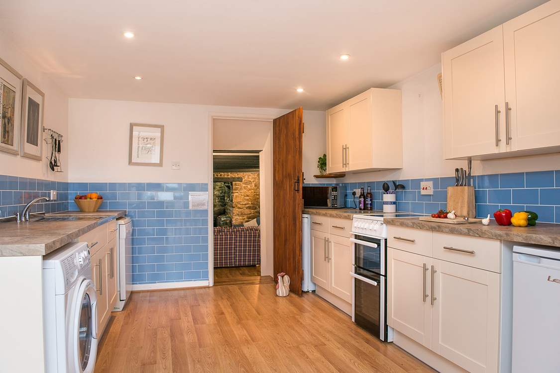 The kitchen is very spacious.