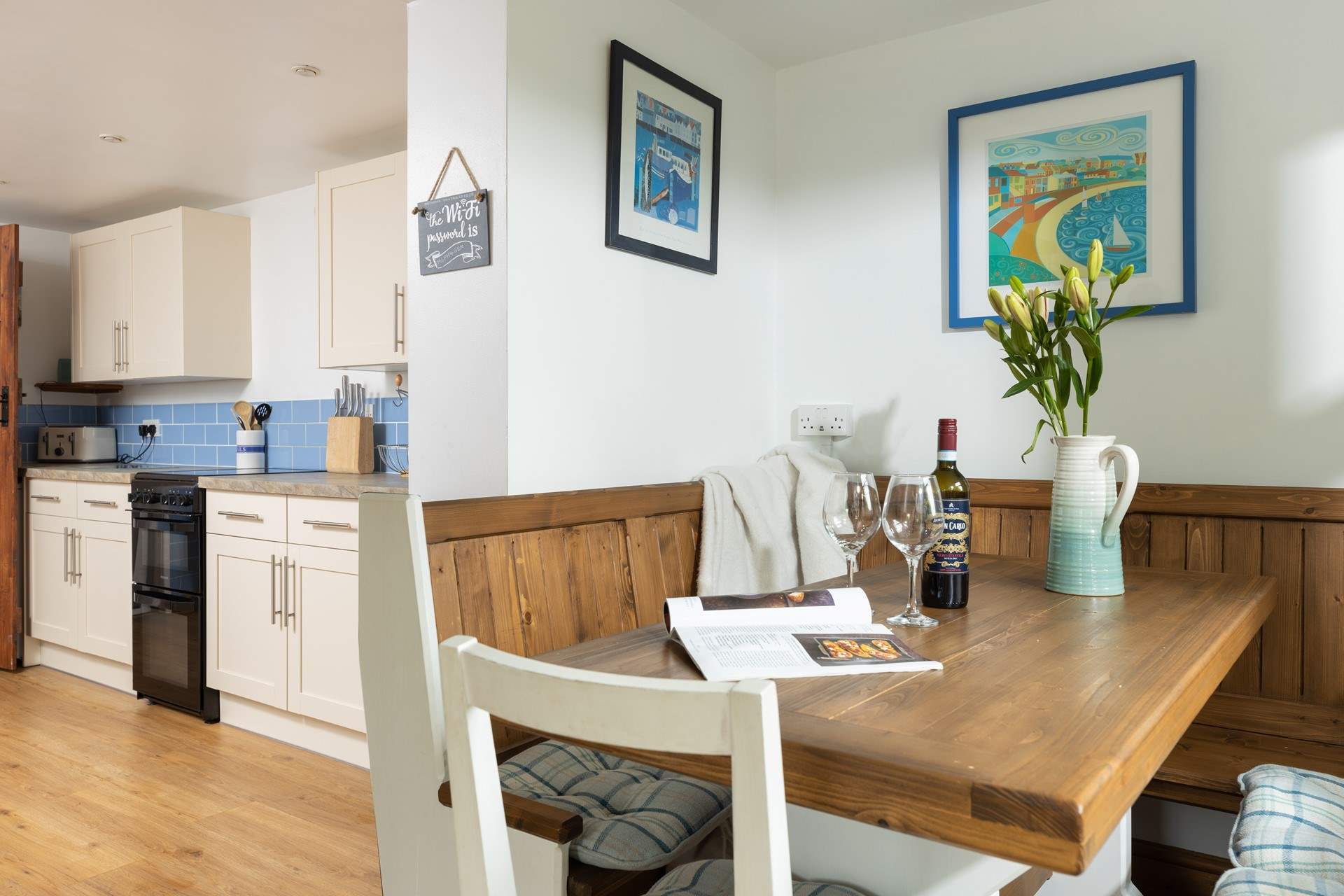 The open plan kitchen diner. 