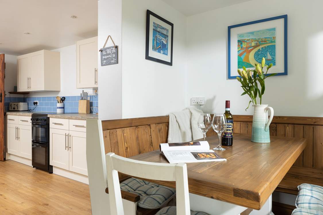 The open plan kitchen diner.