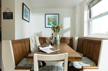 Gather round the dining table to chat about the adventures of the day.