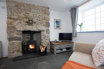 Sea views and a roaring wood-burner.