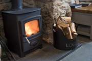 A roaring wood-burner.