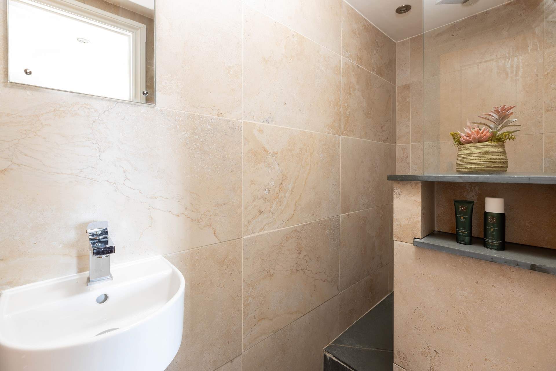 The modern en suite shower-room.