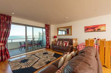 Panoramic views from the comfortable living-room.