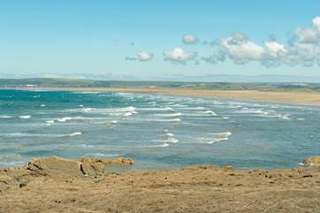 This is the view in front of you from your balcony. You can see for miles all along the coast. Unique natural habitat Lundy Island is in view too (and well worth a visit).