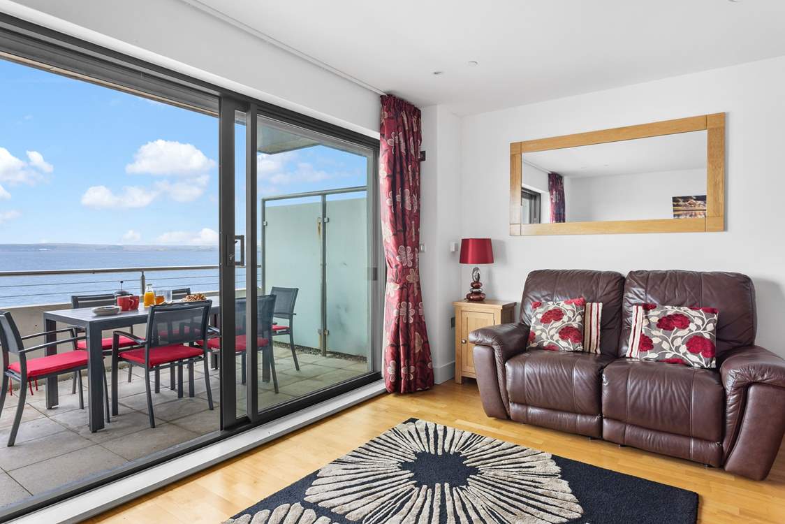 Panoramic views from the comfortable living-room.