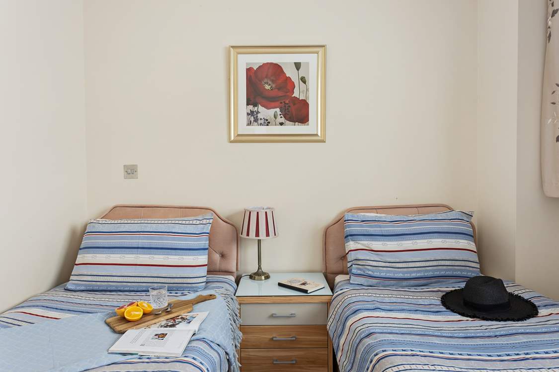 The twin room to can be found towards the back of the apartment.