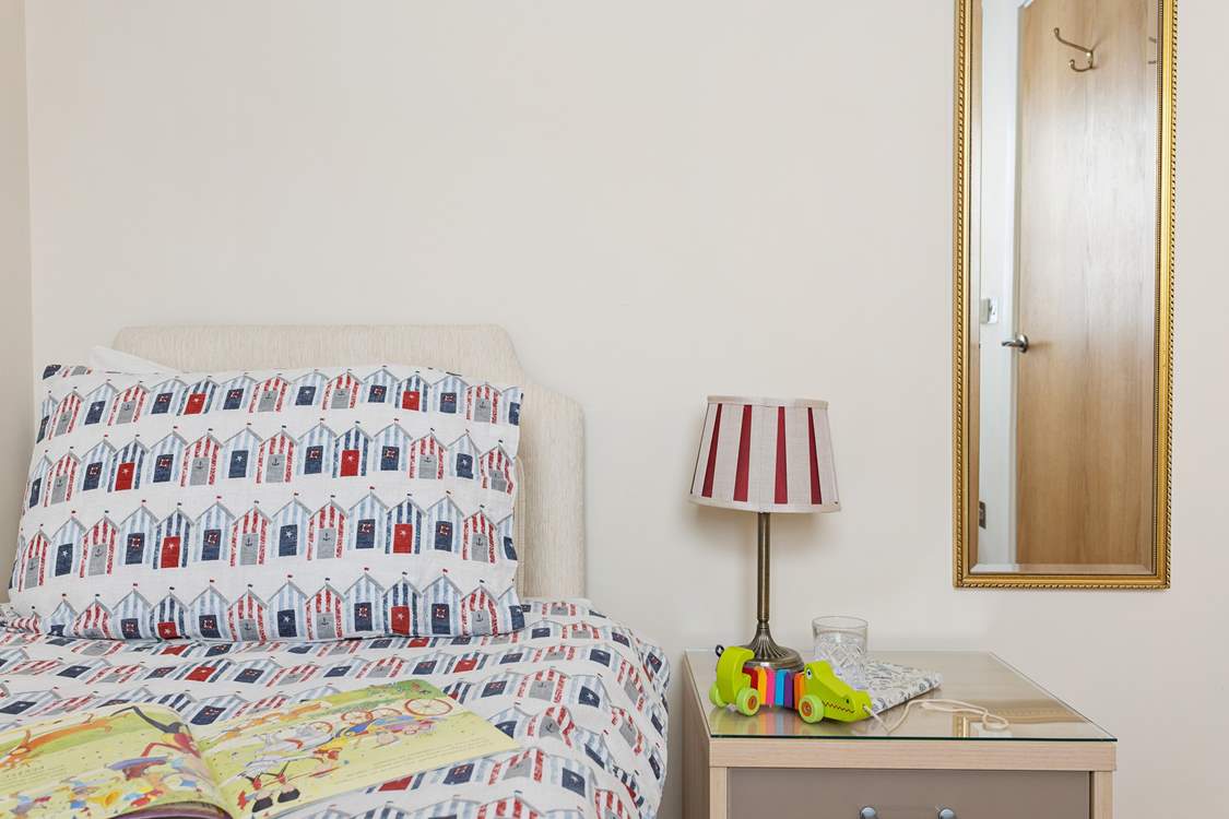 The cute single bedroom perfect for old or young.