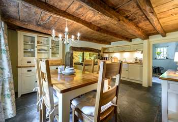 The gorgeous kitchen/diner in the cottage.