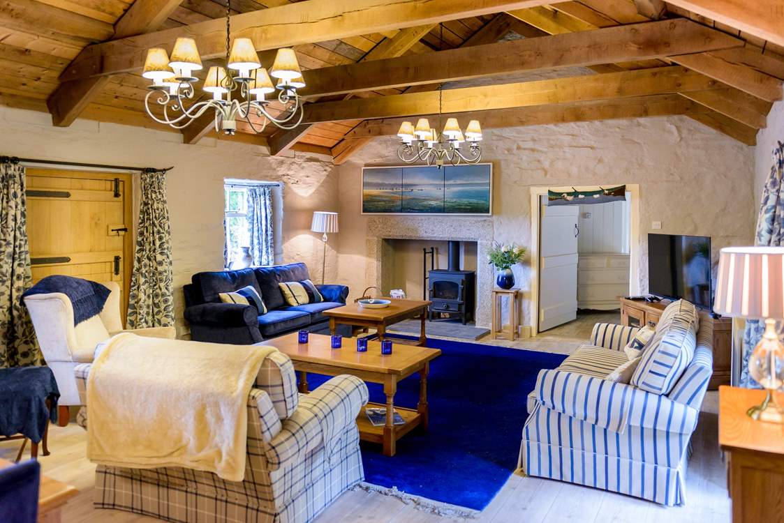 The wood-burner in the sitting-room will keep you warm on chillier evenings.