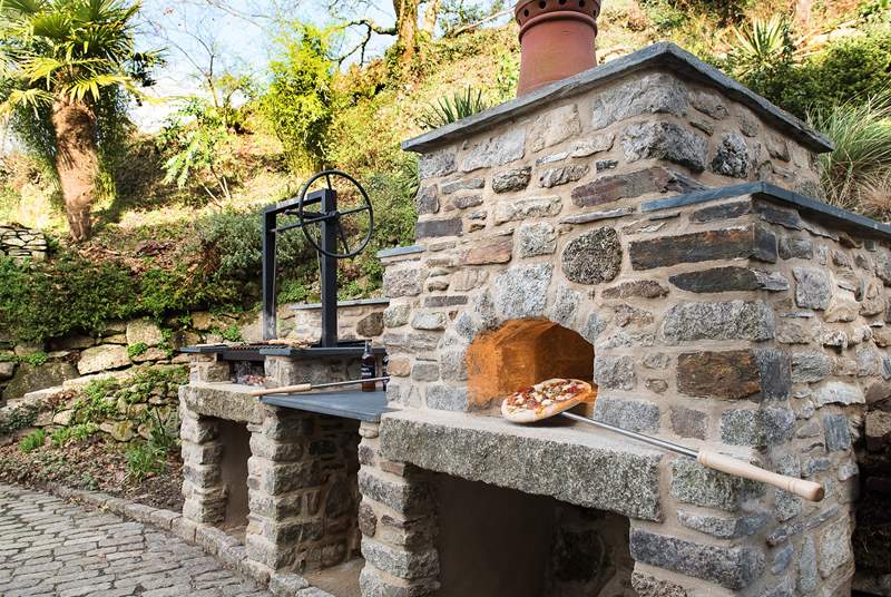 You even have you own outdoor pizza oven and barbecue area.
