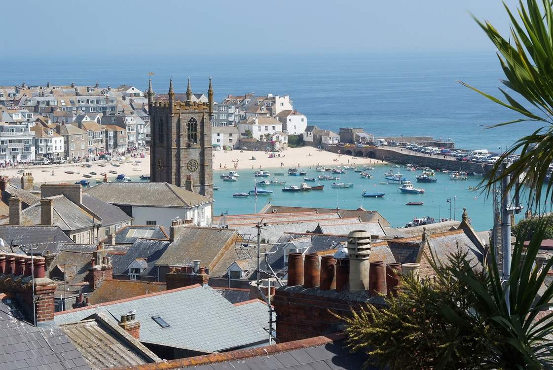 Overlooking the rooftops towards St Ives, just two miles away from Trevail.