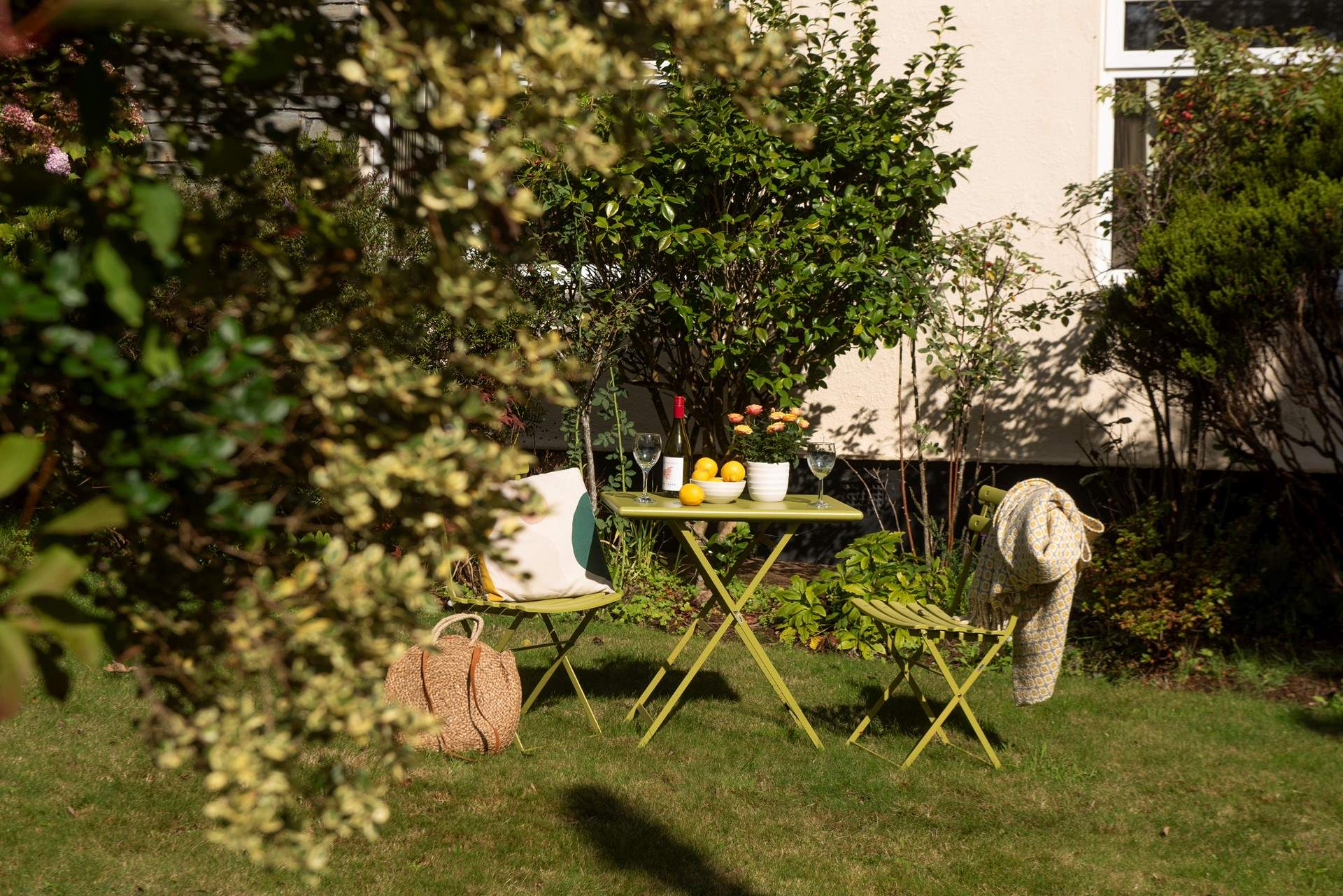 Dine outside in the pretty garden.