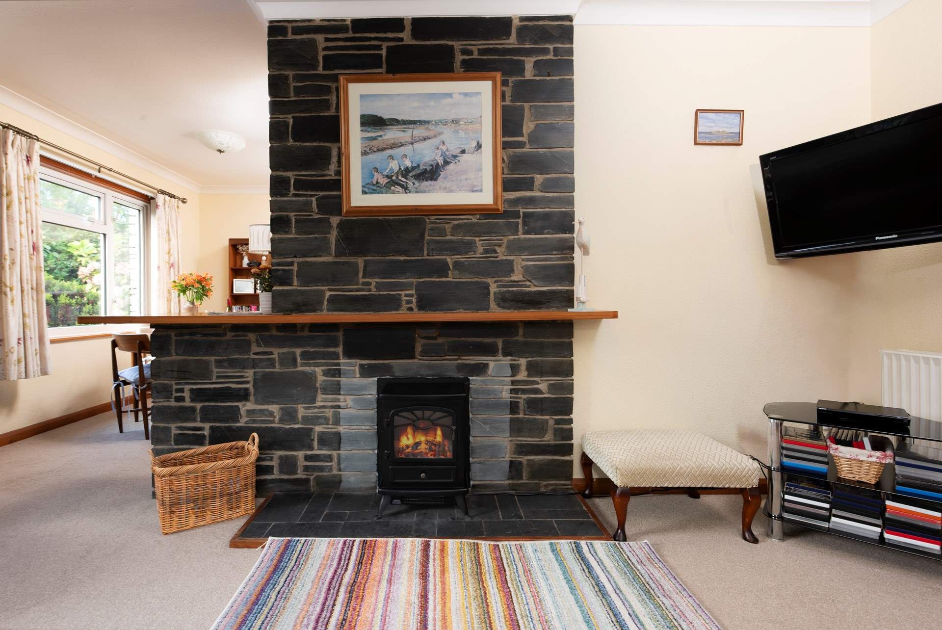 An inviting area on chillier evenings.